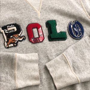 Gray multi color polo sweatshirt